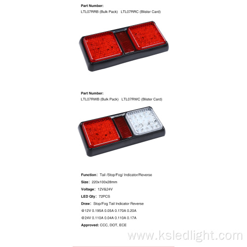 Led stop tail indicator combination LED truck light